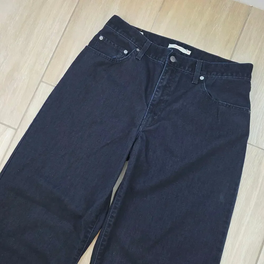 Levi's Baggy Dad Jeans Women's W30 L34 Dark Indigo Wide Leg 100% Cotton Soft